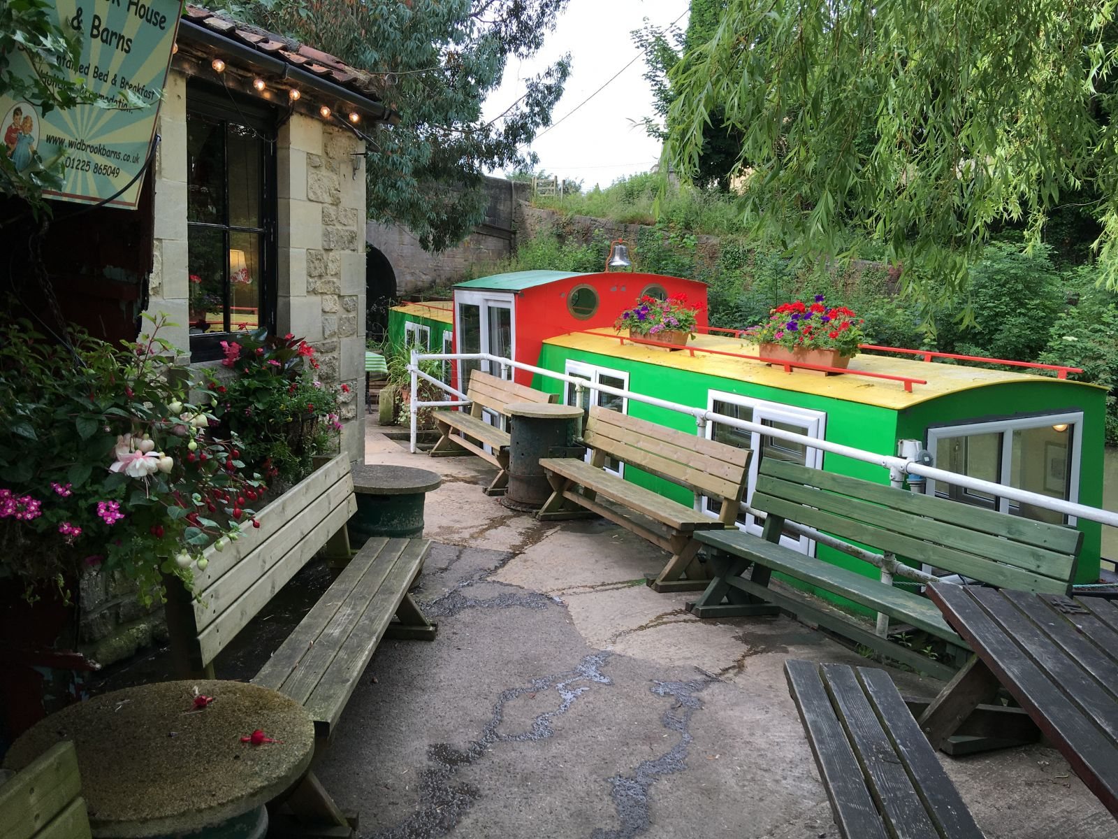 Canalside seating in Bradford on Avon